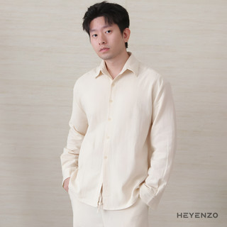 HEYENZO - Kemeja Linen VARENNA Relaxed Fit - Kemeja Lengan Panjang Pria - 002