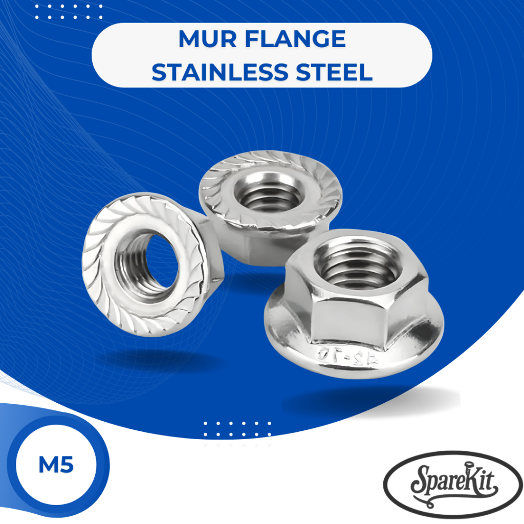 M5 FLANGE กุญแจน็อต 8 สแตนเลส