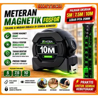 Meteran Magnet Fosfor 5M 7.5M 10M Auto Lock Tebal & Presisi untuk Tukang