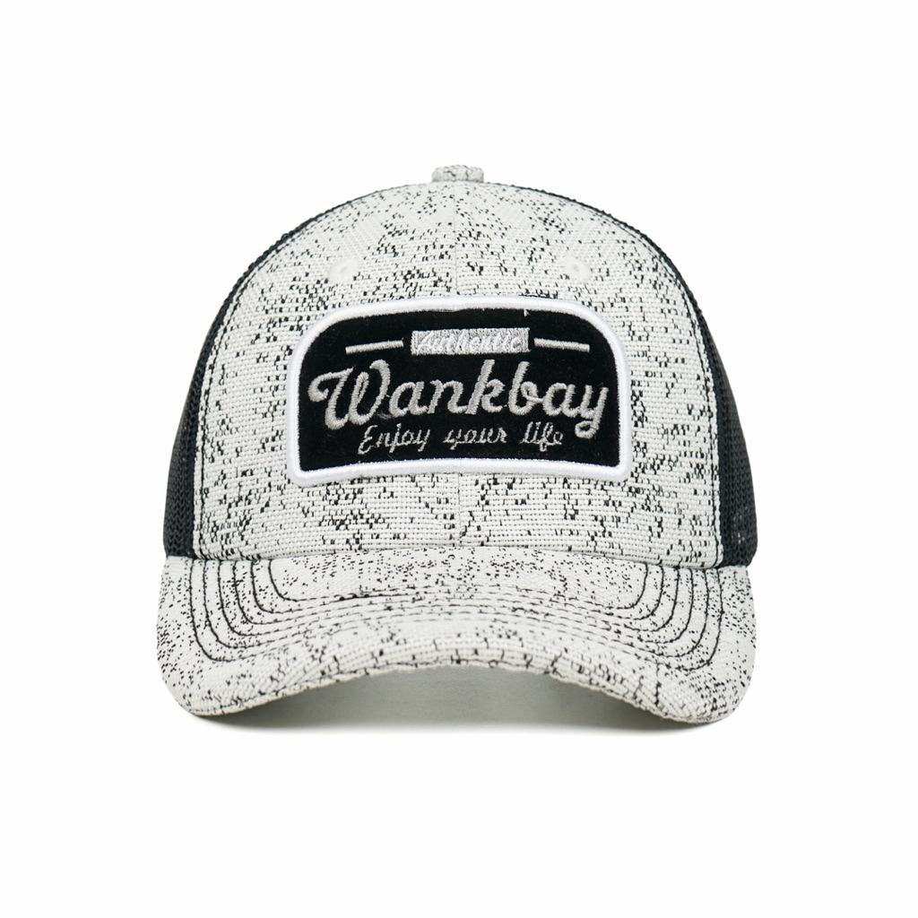 Wankbay Trucker Hat Distro Canvas Holy Blanc Noir