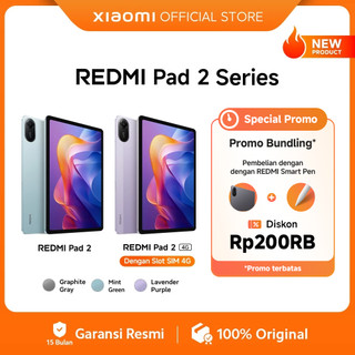 Xiaomi Redmi Pad 2 Series | Redmi Pad 2 4G (6/128G) SIM Card | Redmi Pad 2 (4/128G) Wi-Fi Only | 11" 2.5K Layar Super-jernih | Baterai jumbo 9000mAh (typ) | Helio G100-Ultra | 4 Speaker didukung Dolby Atmos® [Xiaomi Official Store]