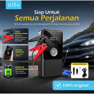 Aitu CYD24 Jumper Starter Aki Mobil Motor 10000 mAh Alat Pompa Ban Motor Dan Mobil Electric Pump Tire Inflator Portable Mini Pompa Angin Elektrik