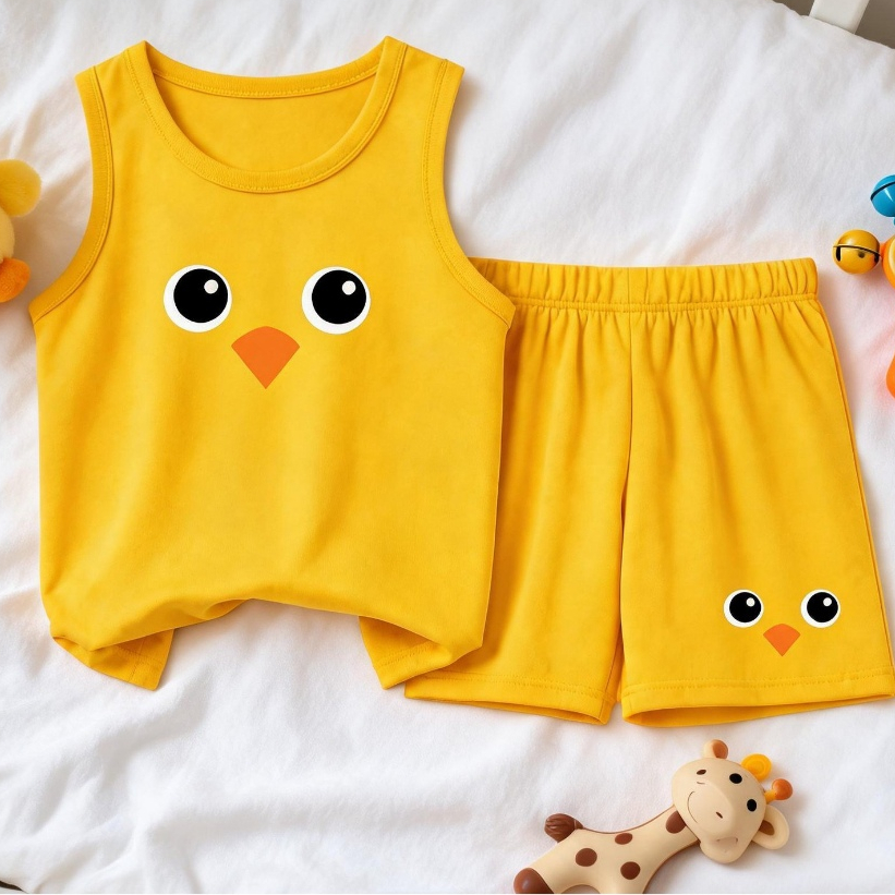 DUCK KIDS SINGLET SET PREMIUM KIDS CLOTHES SET