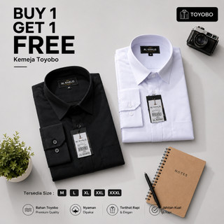 PAKET 2 PCS CUMA 90RIBU KEMEJA PRIA PREMIUM POLOS LENGAN PANJANG Baju Kerja slimfit hitam putih katun toyobo