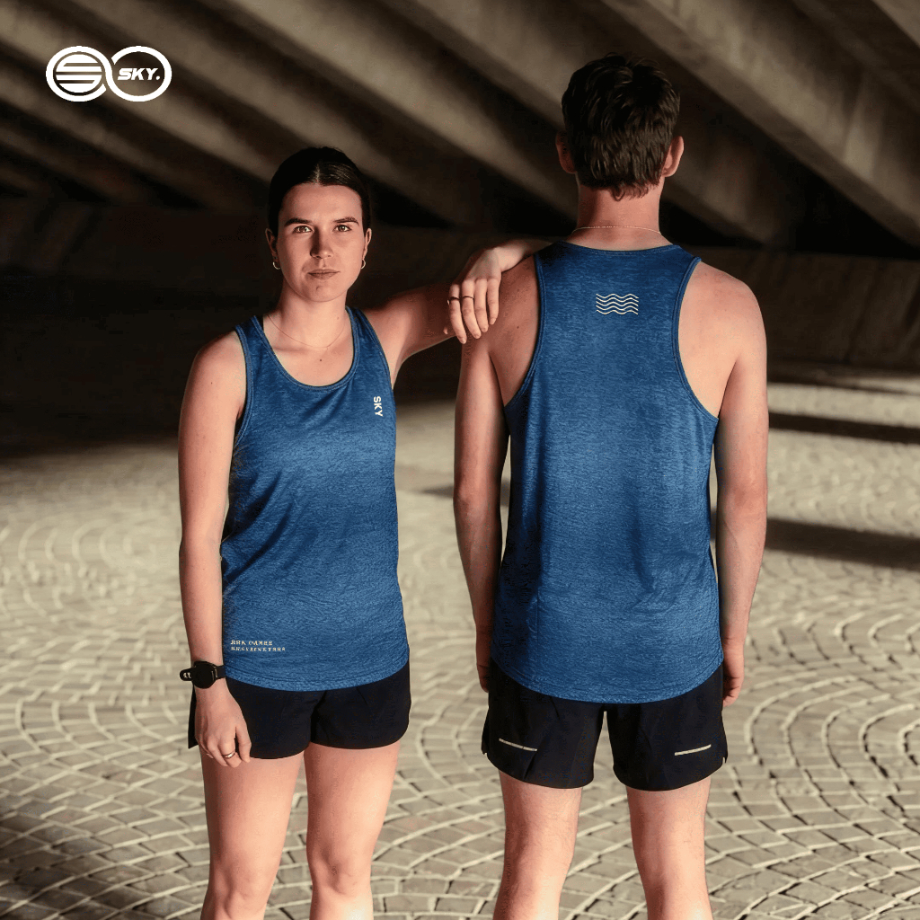 SKY เสื้อกล้ามวิ่ง Dry Fit Sports Gym Marathon Unisex