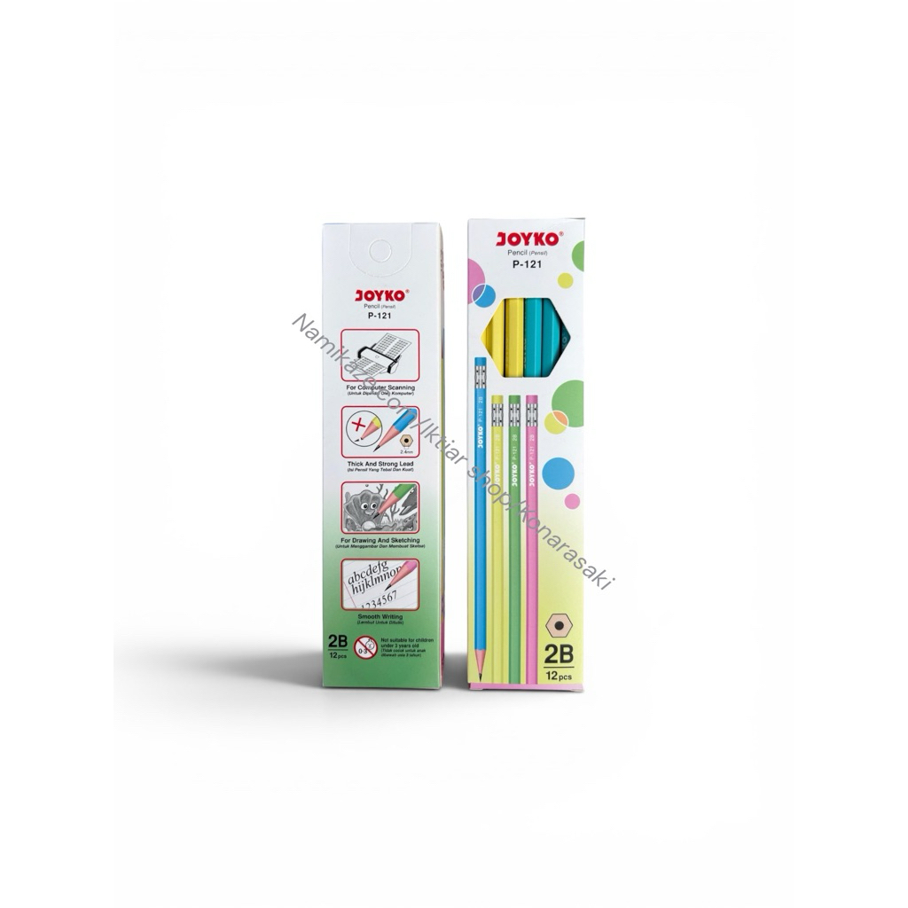 กล่องดินสอ Joyko P-121 2B 1 กล่องดินสอ 2B สําหรับคอมพิวเตอร์พร้อมยางลบ