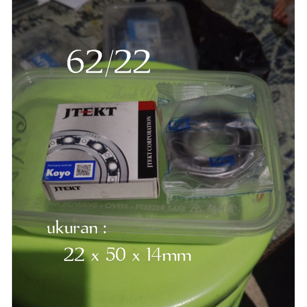 แบริ่ง 62/22 2RS แบริ่งบอลแบริ่ง Koyo 62/22 ยางหมวก