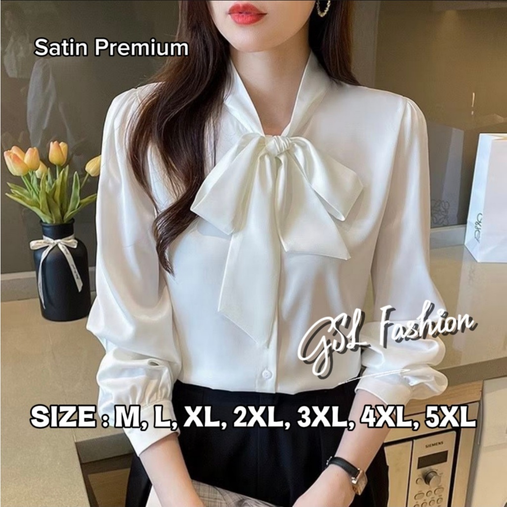 YOONA ผู้หญิงเกาหลีเสื้อแขนยาว Oversize ML XL XXL XXXL 2XL 3XL 4XL 5XL ผู้หญิงทํางานสํานักงานด้านบนพ