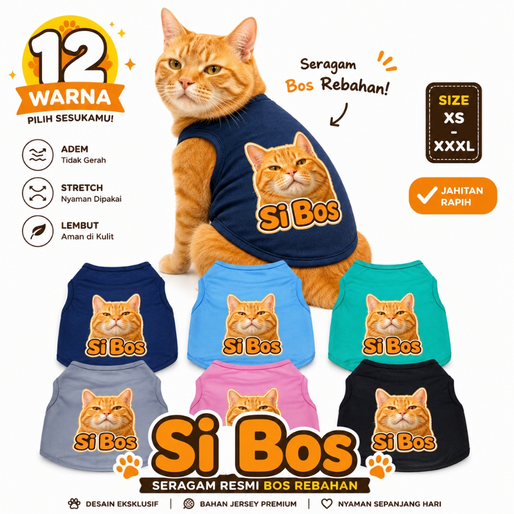 เสื้อยืด The Boss Cat | เสื้อผ้าน่ารักสําหรับสัตว์เลี้ยงที่บ้าน