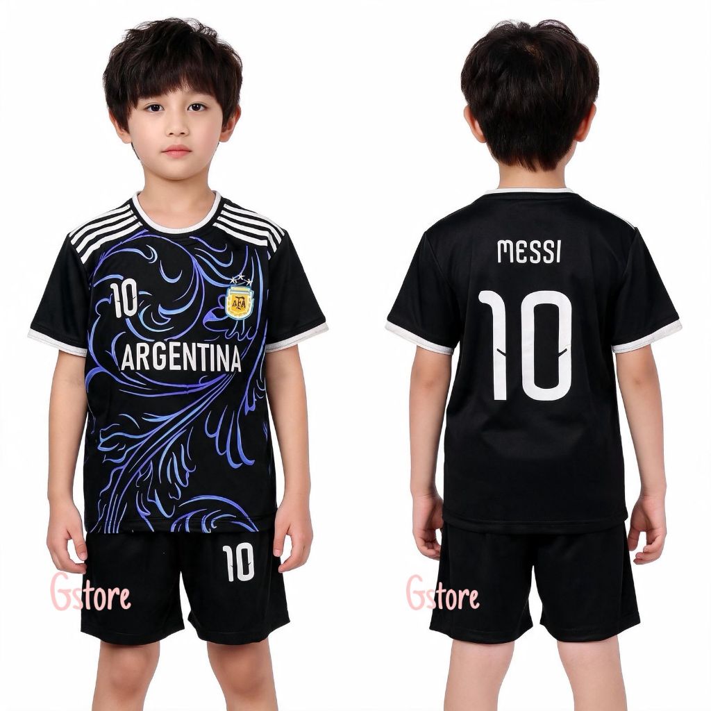 ชุดเสื้อฟุตบอลเด็กอาร์เจนตินา กองทัพเรือ สวมใส่สบาย สําหรับเด็กชายและเด็กหญิง