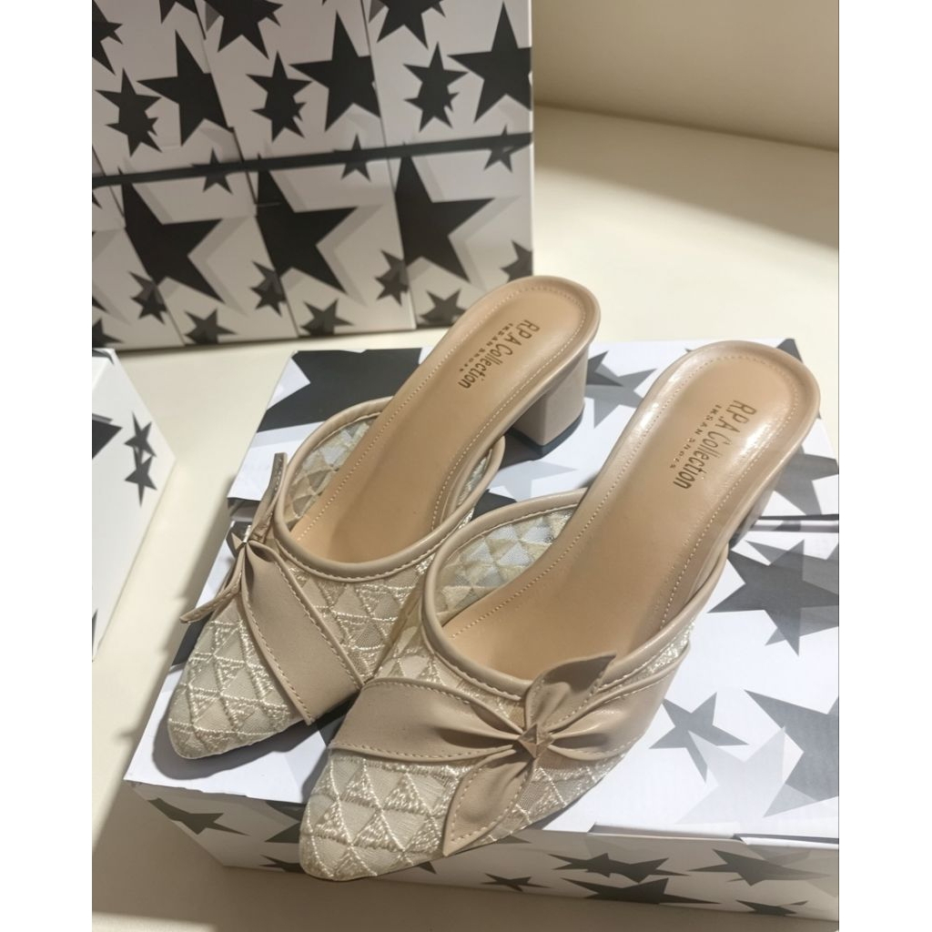 Iksan Sandal Heel Wrap 5 ซม. วัสดุโบรเคดสวยงาม