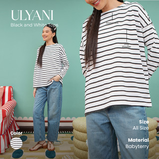 HijabChic Ulyani Stripe Tops - Atasan Muslim Stripe Lembut Best Seller Terbaru
