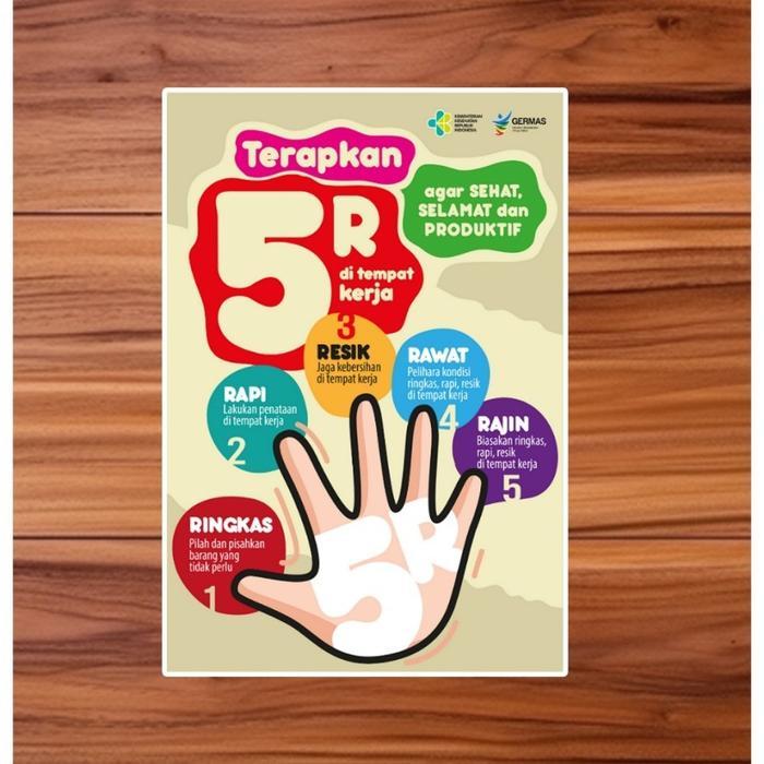 สติ๊กเกอร์ 5R STEP บนป้าย WORK PLACE K3 สติ๊กเกอร์ไวนิล