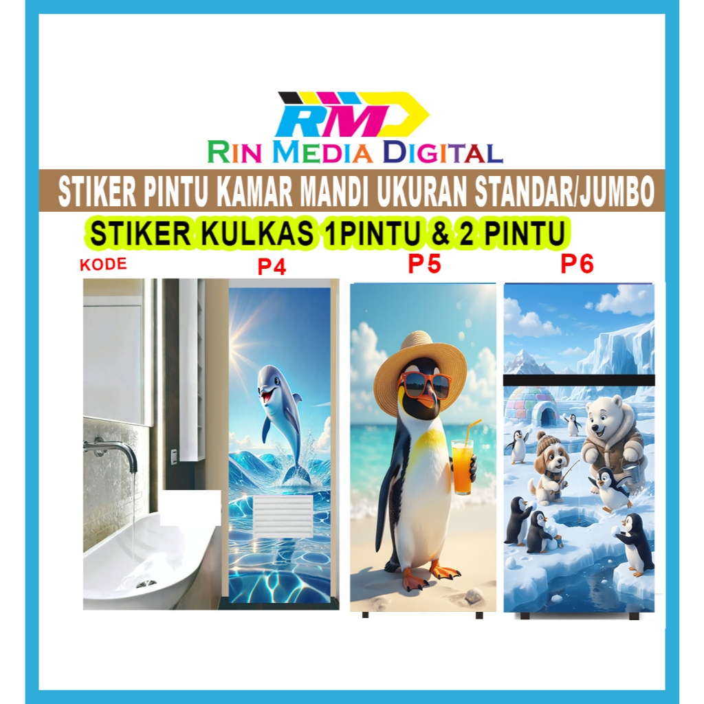 1-DOOR & 2-DOOR FRIDGE STICKERS สติ๊กเกอร์ติดประตูห้องน้ํา/ประตู wc/สติ๊กเกอร์ติดห้องน้ํา/STANDARD/J