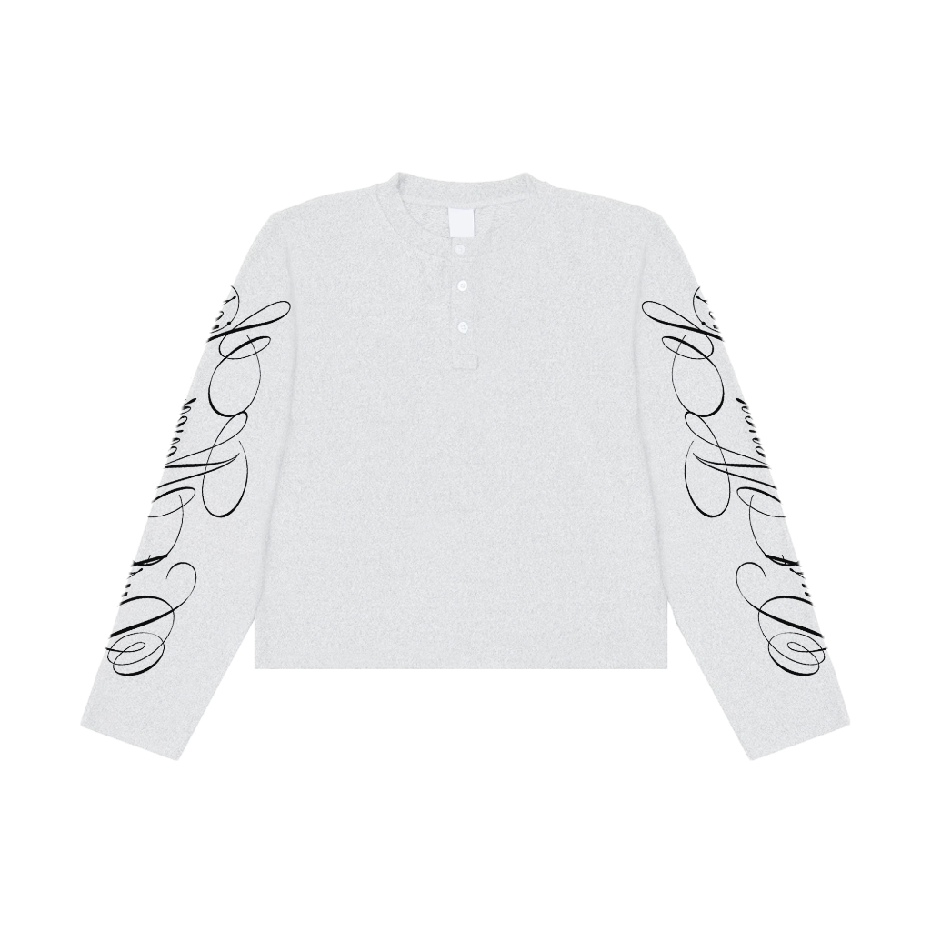 Hailydust - เสื้อ Waffle Henley Alabaster