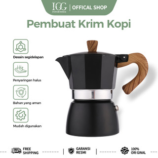 IGG Set Mocha Pot Espresso Pot Moca Pot Tungku Listrik Set Mesin Gerinda Manual Mocha Coffee Pot Teko Kopi Mocca Pot