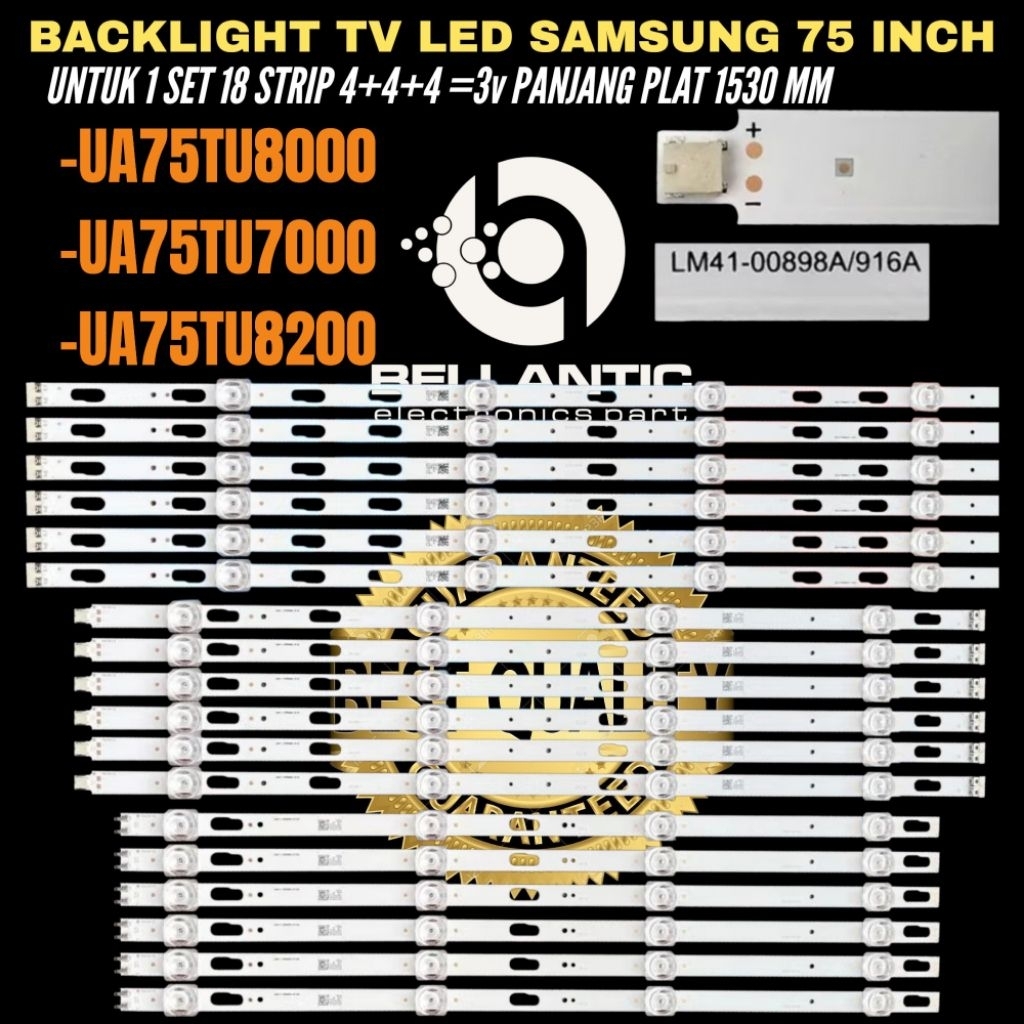 SAMSUNG 75 INCH LED TV BACKLIGHT 75TU8000- 75TU7000- 75TU8200 SAMSUNG 75 INCH LED TV BACKLIGHT