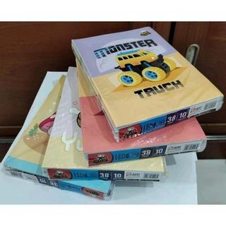 Buku Tulis Sinar DODO 38 / 58 Lembar - Pack Isi 10 DAN 5  Buku, Ukuran Kwarto, Motif Warna Acak