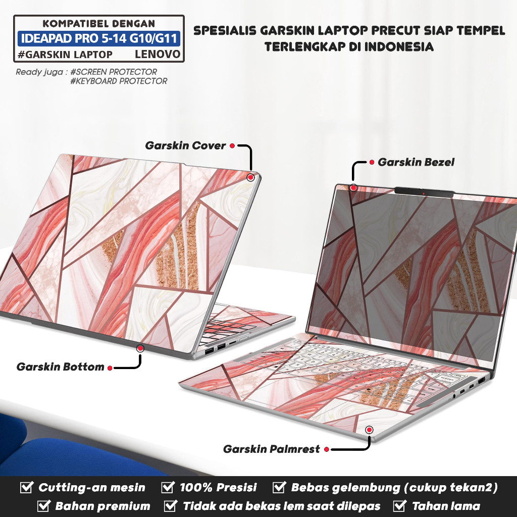 Precut Garskin สติกเกอร์แล็ปท็อปผิว Perfect Fit ใช้งานร่วมกับ Lenovo IdeaPad Pro 5 5i-14 14AKP10 14I