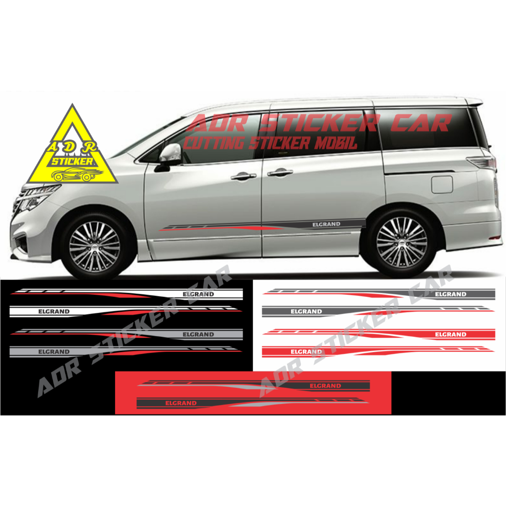 สติ๊กเกอร์ติดรถ Elgrand ใหม่ล่าสุด สติ๊กเกอร์ตัด ตัวข้างรถ nissan Elgrand