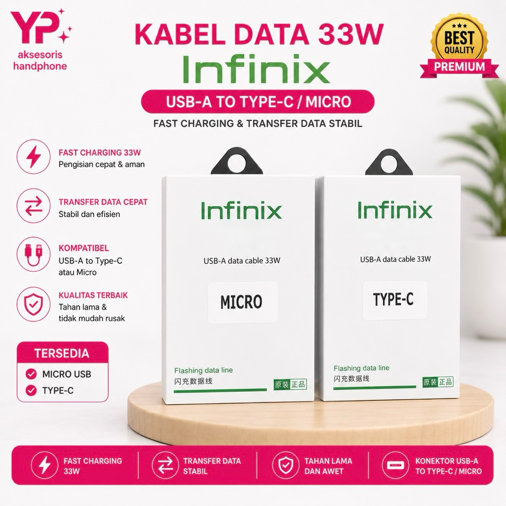 INFINIX 33W TURBO SUPERVOOC สายชาร์จเร็ว USB ถึง MICRO / TYPE-C Data Cable