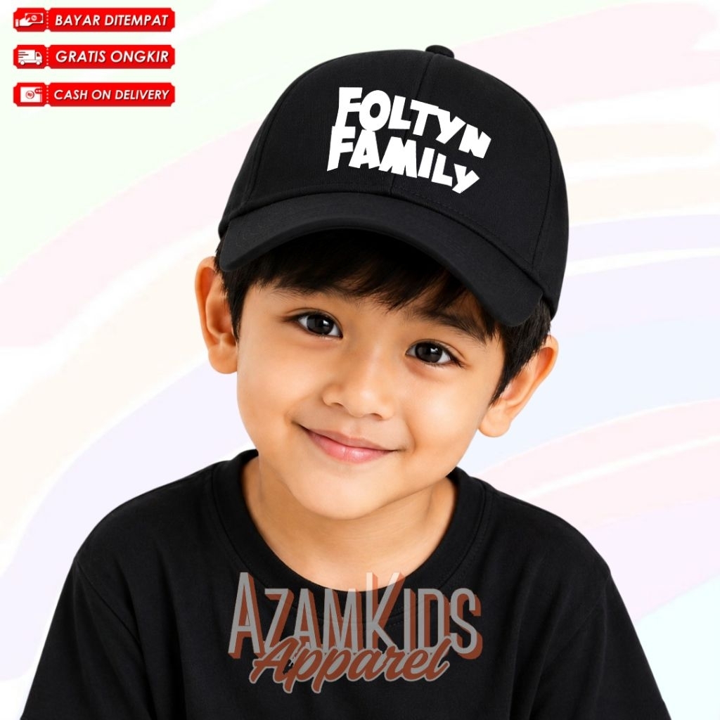 หมวกบักเก็ตเด็ก Foltyn Family ชื่อฟรี / หมวกเด็กครอบครัว Youtuber Foltyn