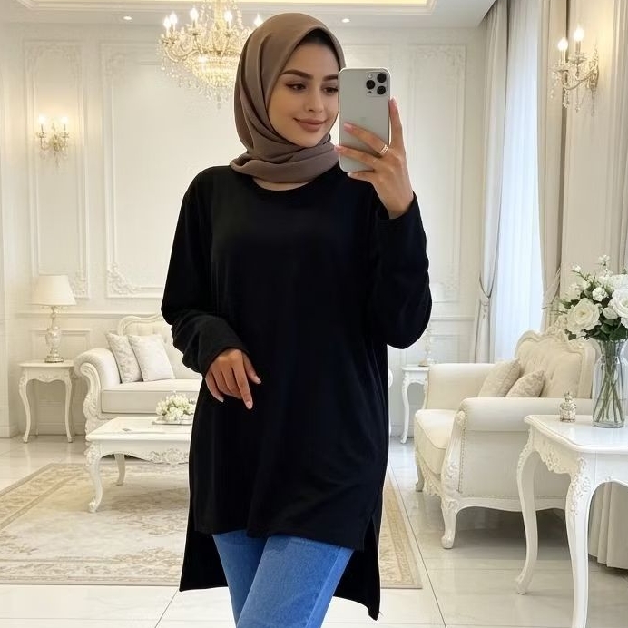 เสื้อ BABY TERRY JUMBO สําหรับผู้หญิง / เสื้อยืด XXL / PREMIUM BABY TERRY TOP