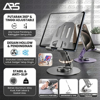Stand Holder HP Metal Rotasi 360 Dudukan Ponsel Besi Phone Stand Holder Tablet Multifungsi