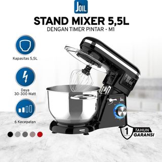Joil Stand Mixer 5.5L Timer Off 6-Speed Stainless Steel M1