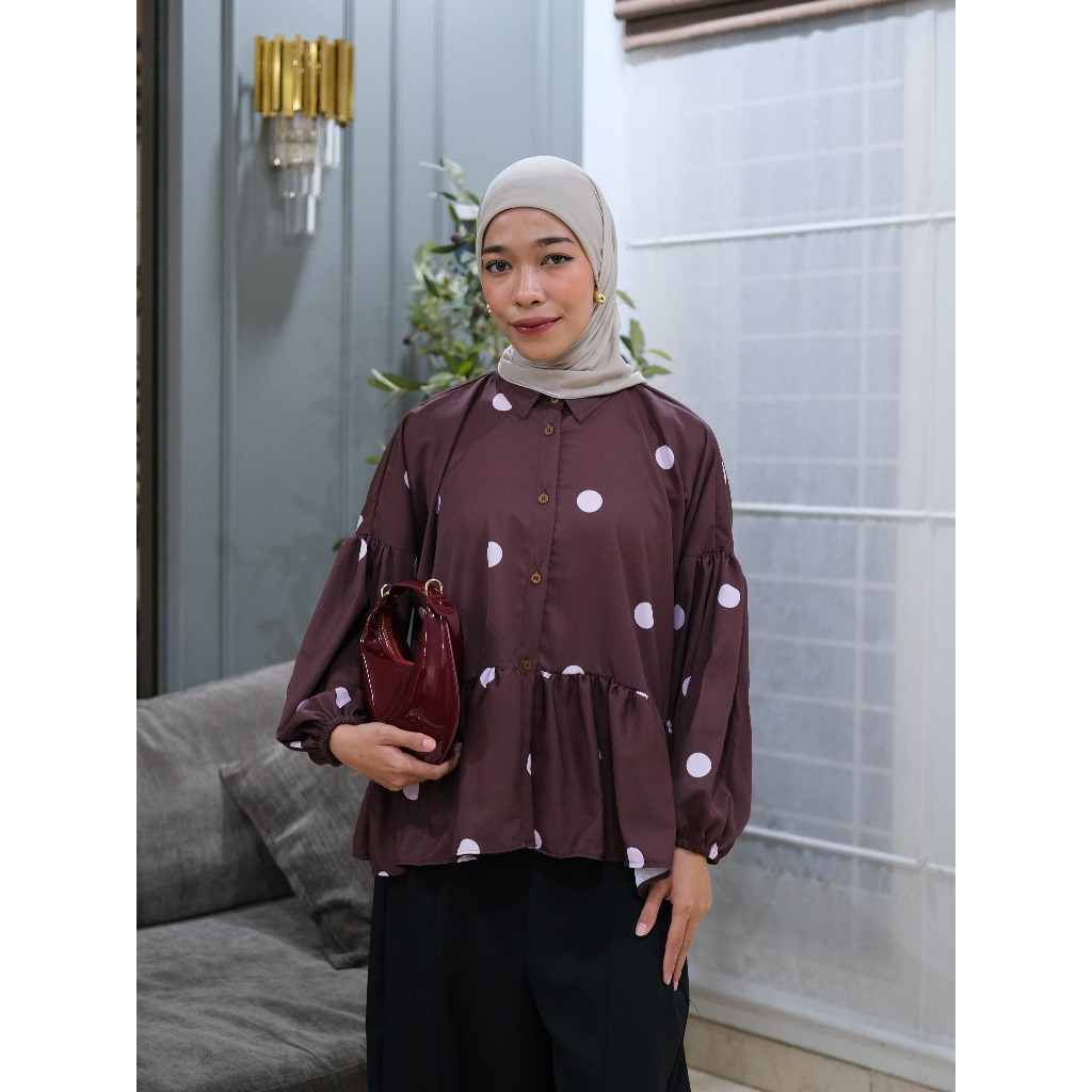VELMO - ADELIN PUFFY SHIRT POLKA
