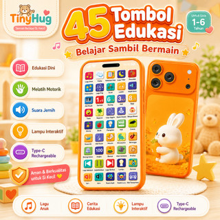 HP Mainan Anak Smart Touchscreen 45 Tombol – Mainan Edukasi Interaktif Suara & Musik Favorit Anak