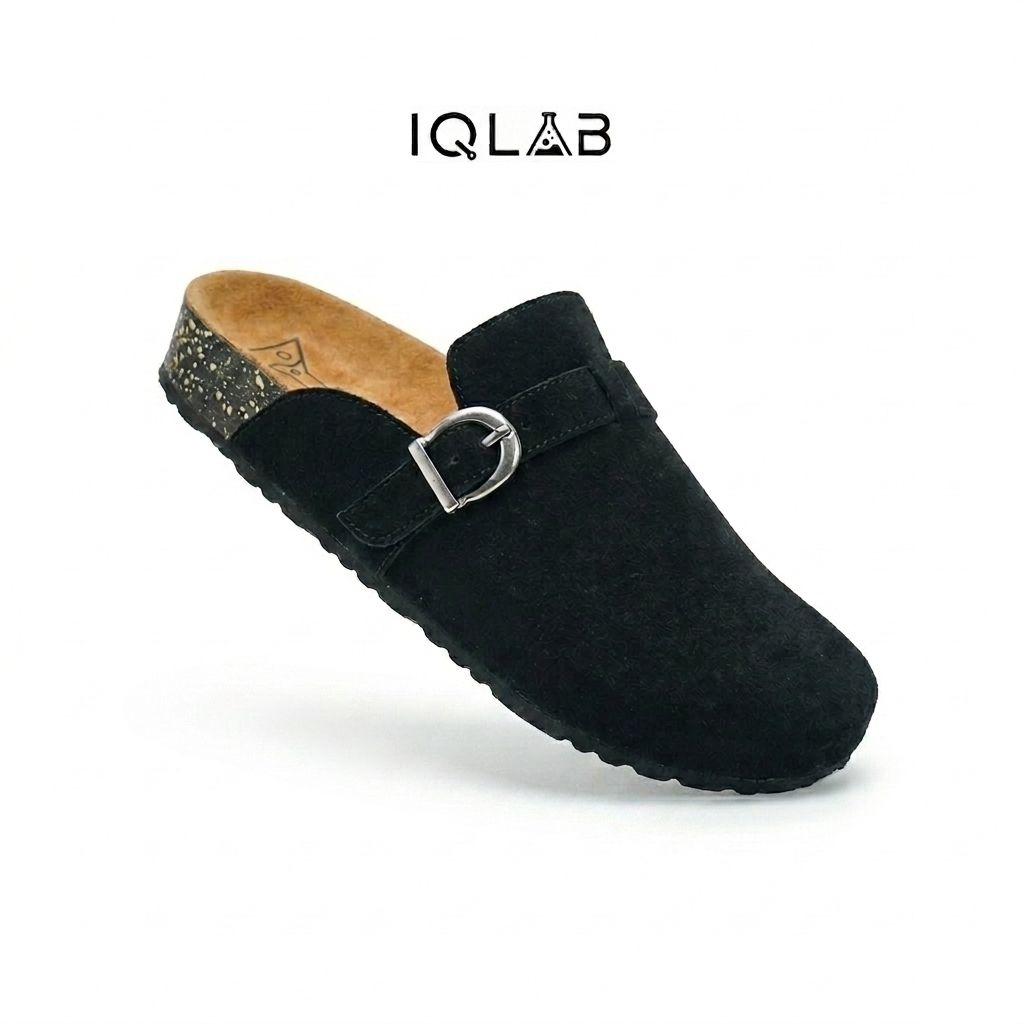 รองเท้าแตะลําลองสําหรับผู้ชายหนังแท้ Suede Buston Slip On Mulky Series Iqlab Footwear