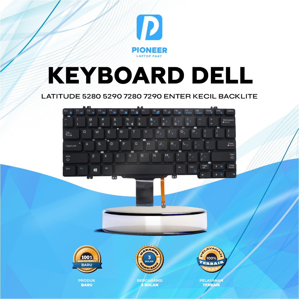 Dell Latitude 7280 7390 E7390 ใส่คีย์บอร์ดเรืองแสงขนาดเล็ก