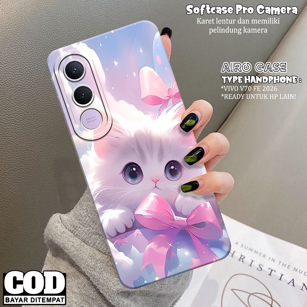 ล่าสุด VIVO V70 FE 2026 Softcase - เคสแมวแฟชั่น - เคสโทรศัพท์ VIVO V70 FE - เคส VIVO V70 FE - เคส VI