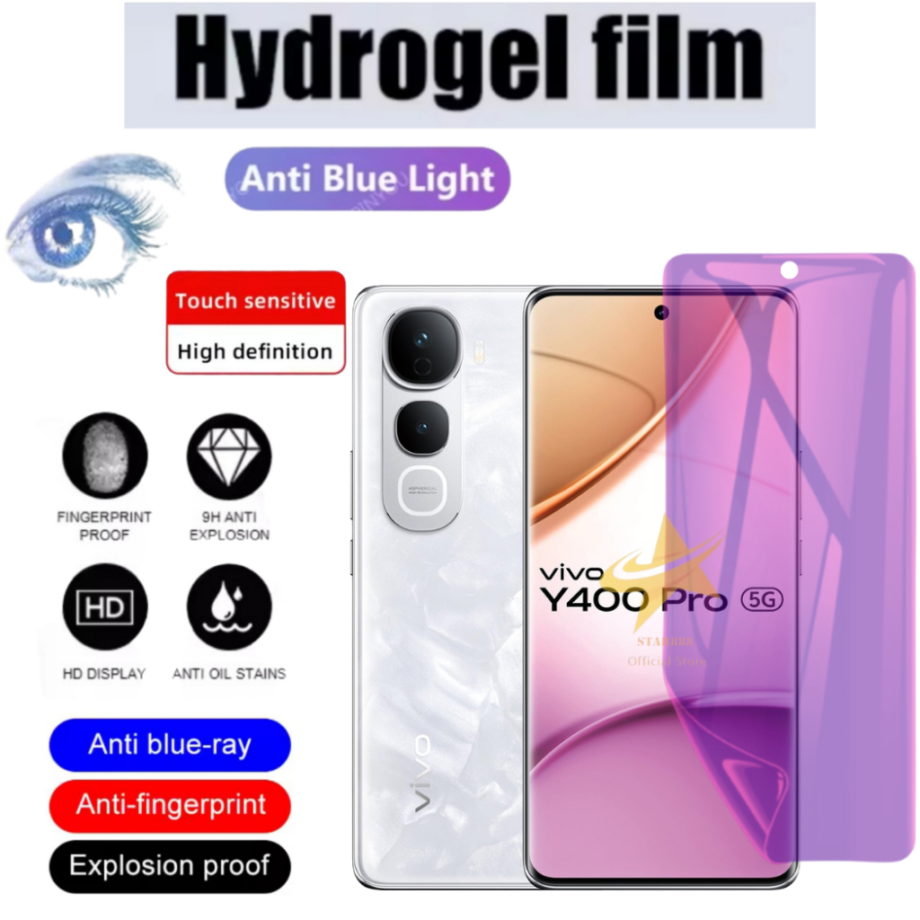 Anti-Scratch Hydrogel Jelly Blue Light Clear Film Full Cover Vivo Y400 Y400 Pro