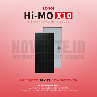 Panel Surya | LONGI HiMO X10 LR7-72HVH 650 WP | Monocrystalline Module | SNI | High Efficiency