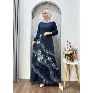 Gamis Twill Ori Amanda Exlusive Motif Lukis Slayer Elegant Series | Gamis Wanita Muslimah Terbaru