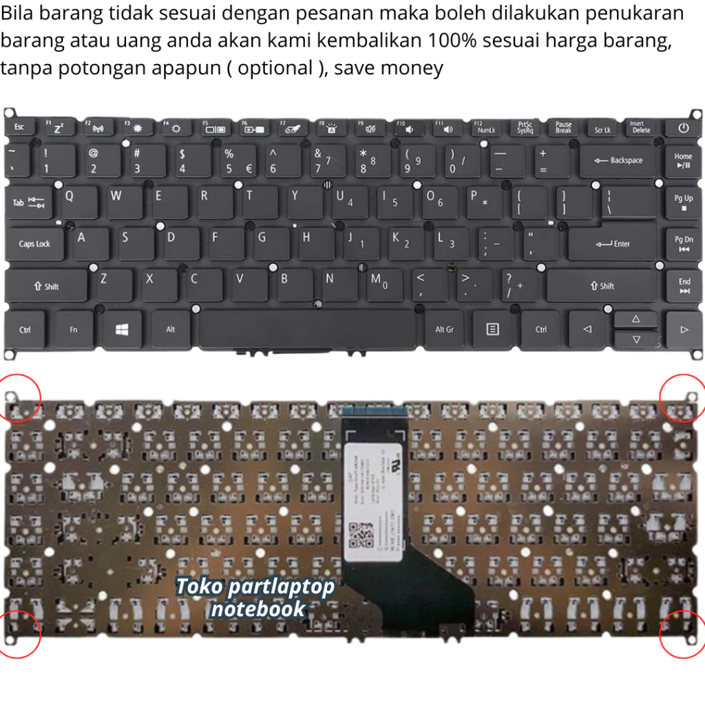 คีย์บอร์ด Acer Aspire A314/A314-21/A314-31/A314-32/A314-33/A314-41 thumbnail 7