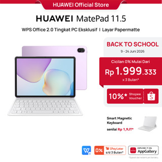 [BEST SELLER] HUAWEI MatePad 11.5-inci 2025 Tablet | WPS Office 2.0 Tingkat PC Eksklusif | Layar Papermatte | 10,100 mAh 40W HUAWEI SuperCharge