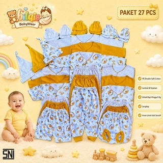 27 PCS Paket Hemat Baju Bayi Baru Lahir Paket Komplit Baju Bayi Newborn 0-6 bulan BILQIS BABY SNI