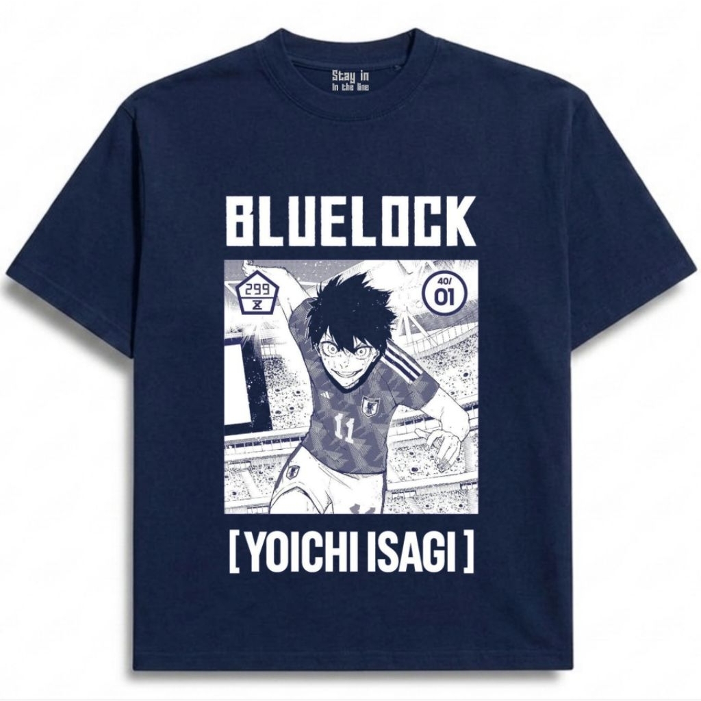 STL STL STL STL|เสื้อยืด สีฟ้าล็อคเตะจาก Yoichi isagi ผ้าฝ้ายพรีเมี่ยม