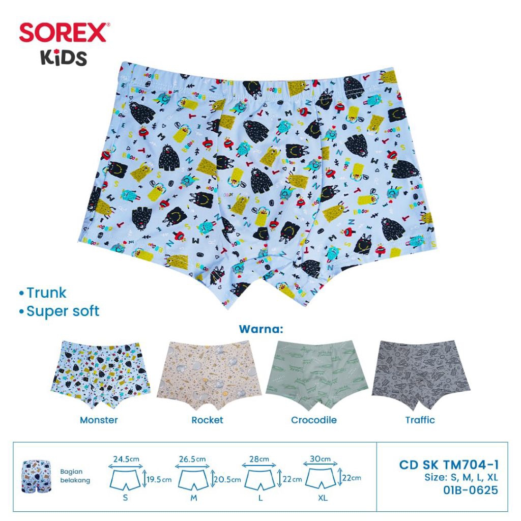 WHOLESALE RETAIL SOREX KIDS SK TM 704 BOYS UNDERWEAR SUPER SOFT BOXER