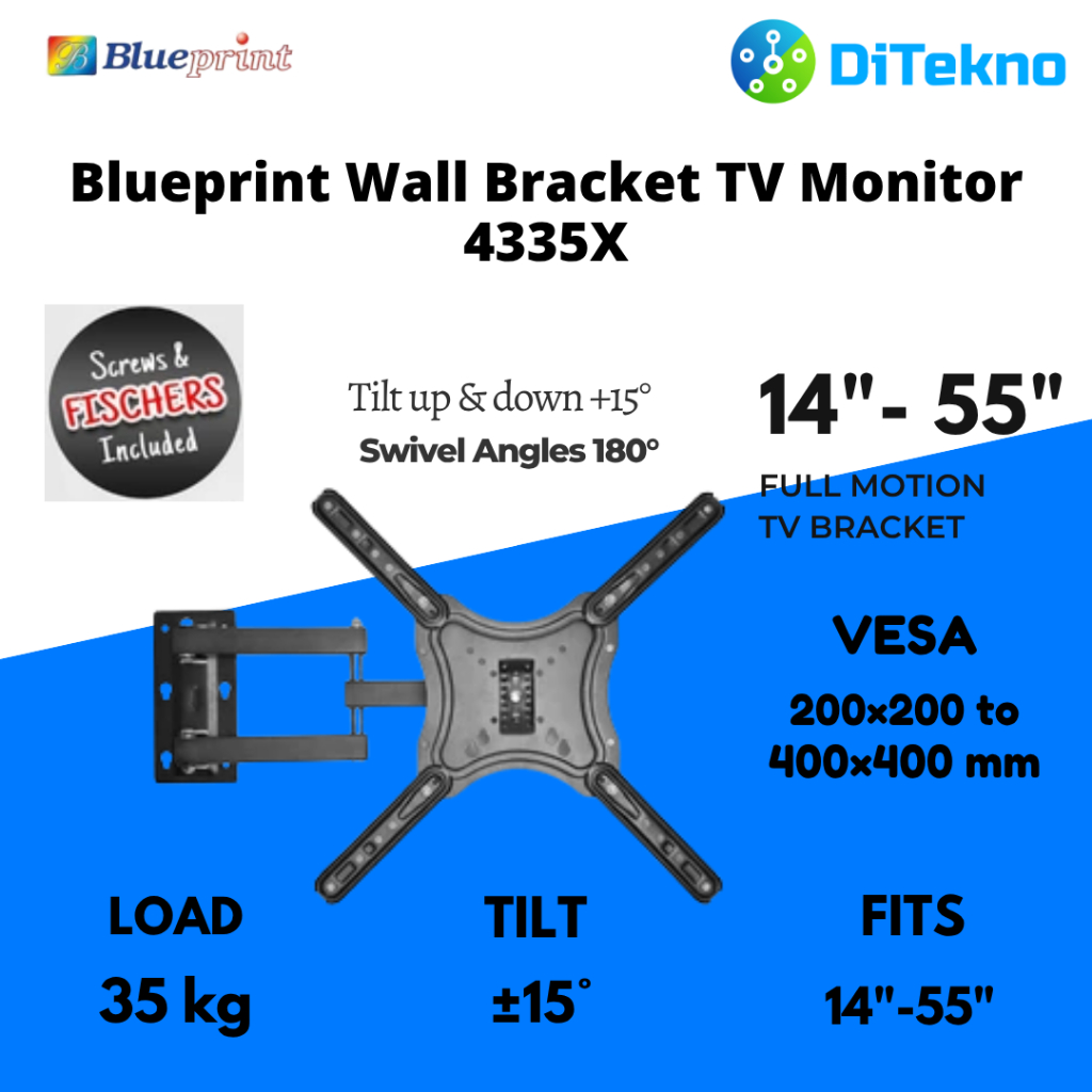 Blueprint Wall Bracket X TV Monitor LED LCD 32 ถึง 55 นิ้ว 4435X