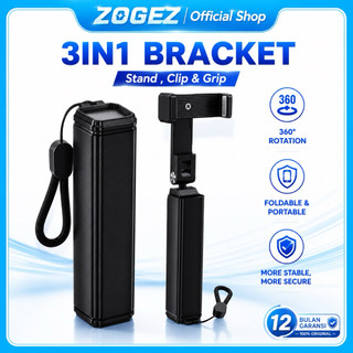 ZOGEZ Desktop Phone Holder 360° Dudukan HP Jepit Meja Stand Portable Handphone Travel Foldable Bisa Dilipat Universal