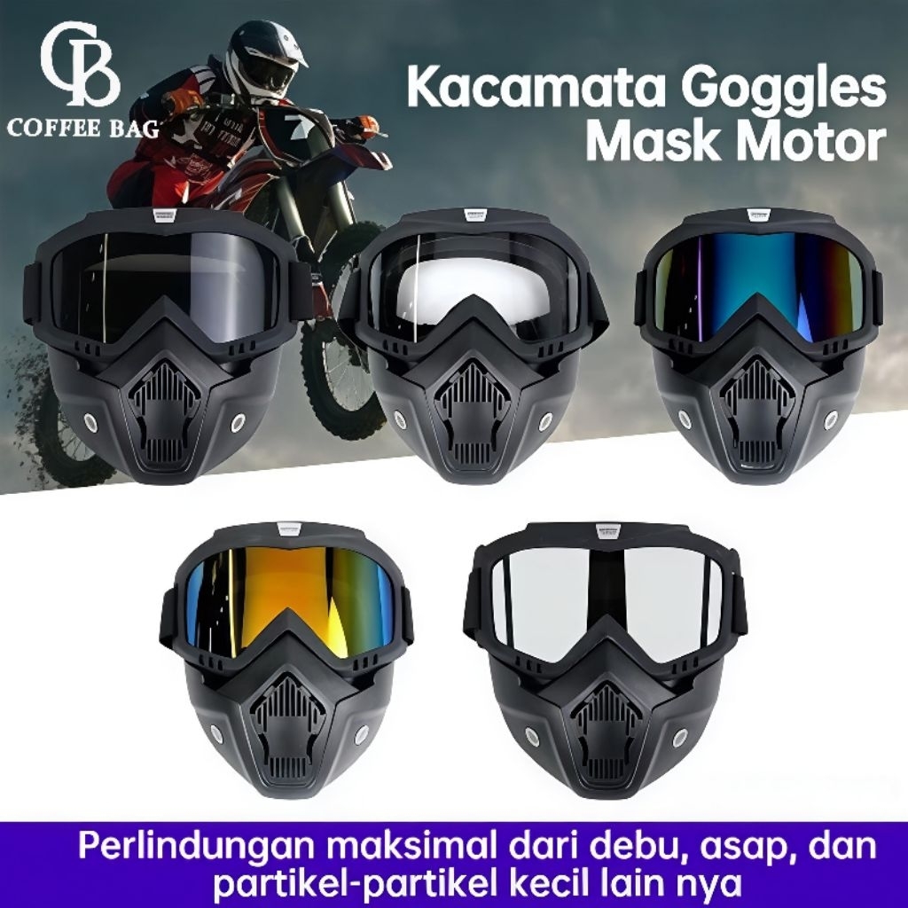[CB] Retro Trail Cross Paintball Mask Biker Motorcycle Mask Glasses-FAS-309