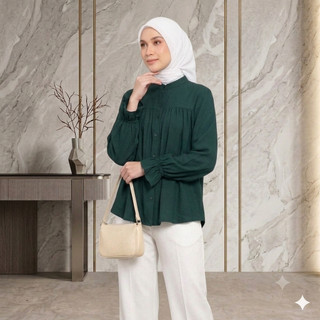 Alyssa Blouse Bahan Rayon Twill Elegan | Blouse Formal Casual Stylis | Nyaman dipakai seharian