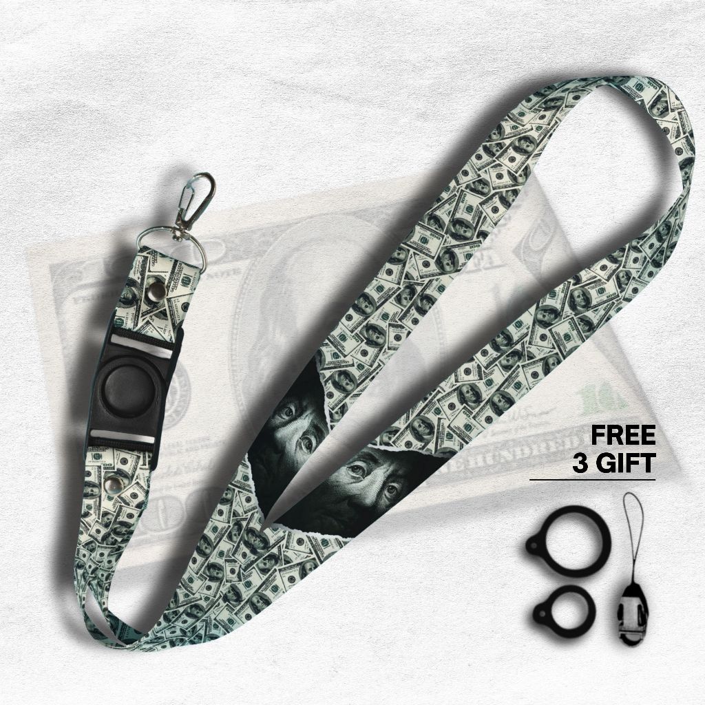 GANTUNGAN 1.5 ซม. Dollar LANYARD สําหรับโทรศัพท์มือถือและบัตรประจําตัว LANYARD | DOLLAR STRETCH