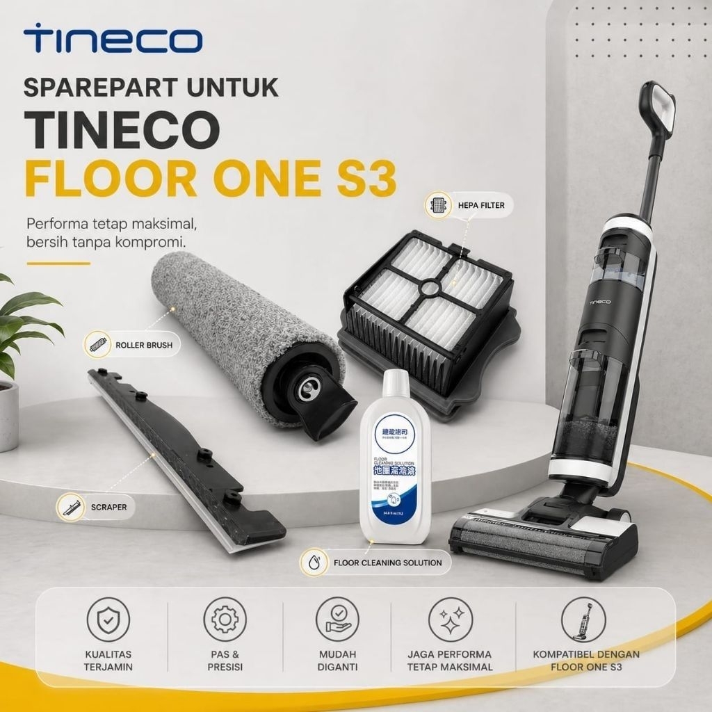 อะไหล่ Floor One S3, แปรงขัดพื้น Tineco, ไส้กรอง HEPA Tineco, น้ํายาทําความสะอาด Tineco
