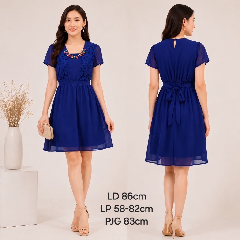 FAMIMA DRESS • PARTY DRESS ELECTRIC BLUE • WOMAN DRESS