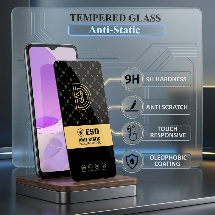 TEMPERED GLASS ESD ANTI STATIC ITEL A200 A100C A90 A80 A70 A60S A50 A49 FULL COVER ANTI SCRATCH CLEA